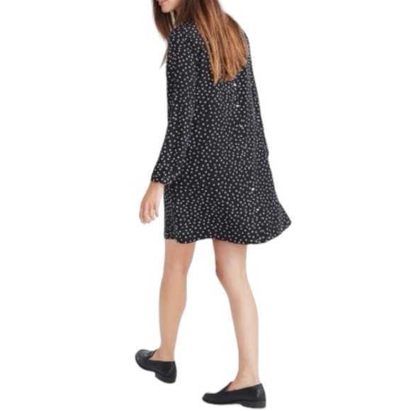 Madewell Star Silk Button Back Dress - Black - Small - Picture 3 of 15